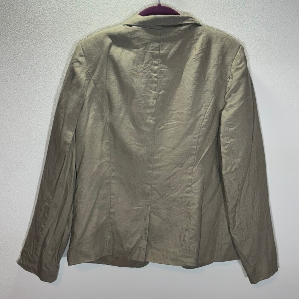 Cynthia Rowley Beige Linen Blazer Women’s Size L Lightweight Work Jacket - Picture 3 of 6